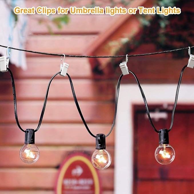 Coideal White Curtain Clips Hooks - 100 Pack Small Stainless Steel Metal String Party Awning Lights Hanger Hooks for Home Decoration, Photos, Art Craft Display and Indoor Outdoor Activities Supplies - Image 2