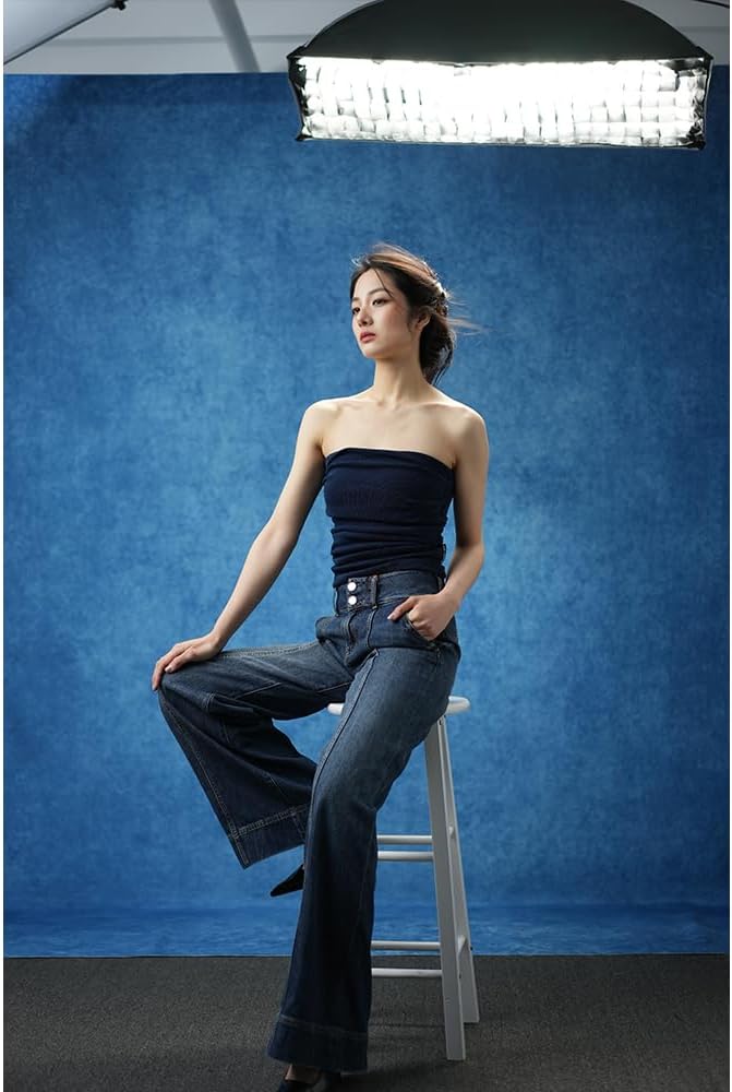UrcTepics 5×7 ft Blue Fabric Photo Backdrops, Classic Abstract Texture Backdrop for Headshots and Portraits, Vintage Photography Background for Studio and Events. - Image 2