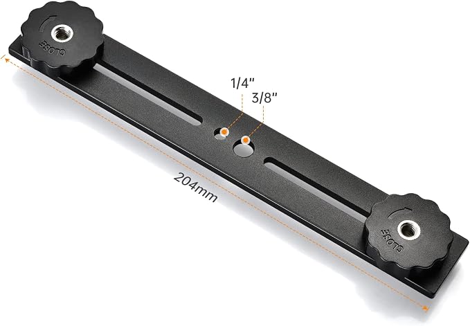 8 inch Flash Bracket, with 1/4" Screw Hot Shoe, 1 Pack | Dual Camera Mount Flash Bracket Extension Bar, Straight Flash Brackets Tripod Mount for DSLR Camera LED Light, Black - Image 3