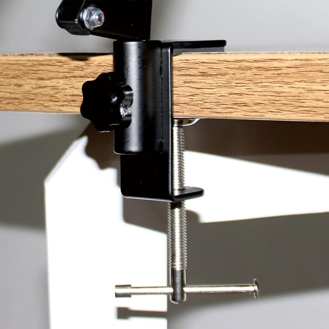 Replacement Heavy Duty C Clamp for 1/2” Base Magnifying Lamp,Desk Lamp,Swing Arm Lamp,Phone I pad Mount,Tablet Mic Holder,Table Mount Clamp for Microphone Stand Mic Boom Arm (Metal Black) by MeetRade