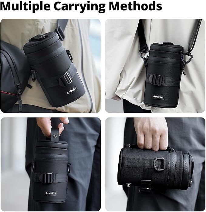 Ambitful 3.15 × 6.10 in Thick Camera Lens Pouch Case, Protection Lens bag | Water/Dust/Shock Lens Pouch for DSLR Camera Lens Compatible Below 3.15 × 6.10 in Sony, Nikon,Canon,Fujifilm,Tamron Lenses - Image 7