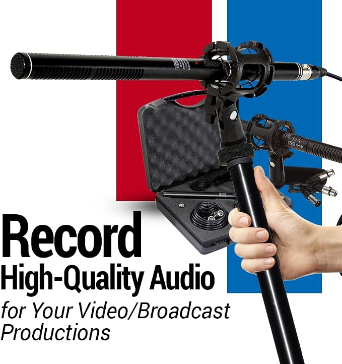 VidPro XM-88 Professional Video & Broadcast Shotgun Microphone Kit, 13-Piece, XLR, Aluminum Alloy, for Recording, Live Streaming, Music, Speaking, Interviews - Image 7