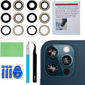 2 Set Original Back Rear Camera Lens Glass Replacement for iPhone 12 Pro Max 6.7-inches with pre-Installed Adhesive and Reparing Toolkit by Perzework