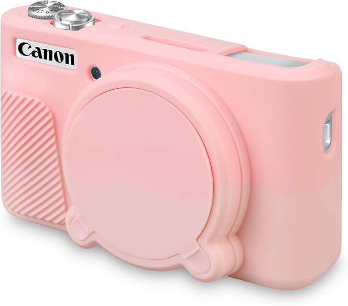 BOVKE Silicone Camera Case for Canon PowerShot SX740 / SX730 Digital Camera, SX740 HS Soft Protective Case Cover Rubber Camera Slim Fit Sleeve with Removable Lens Cover, Smoked Pink by BOVKE