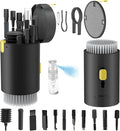 Tounee Keyboard Cleaner Kit, Electronics Cleaning Kit with Retractable Big Brush, Portable, 20 in 1 Multi-Tool Kit for Phones, Tablet, Computer, PC Monitor,TV Camera Lens with 2.5ml Mist Spray (Black) by tounee