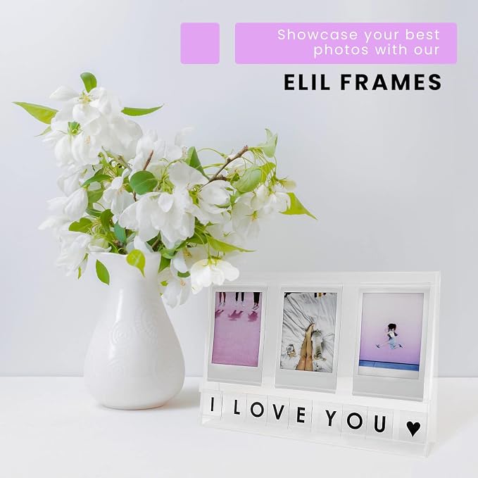 Elil Instax Mini Photo Frame Accessories with Personalized Message – Acrylic Desktop Picture Frame & Photo Display, Fits Fujifilm Instax Mini Film, Square, Wide Film for Home Office Decor and Gifts - Image 5