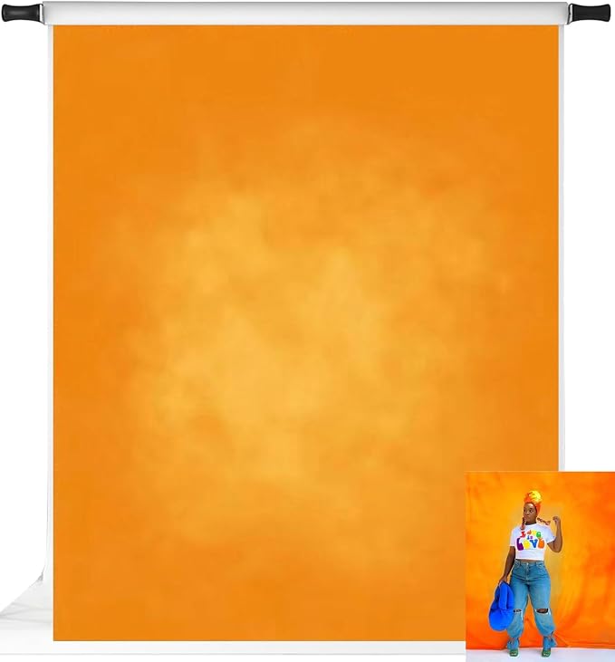 Kate Orange Photography Backdrops Abstract Photo Backdrop Poratrait Background for Photoshoot, 8x10ft by KateBackdropforPhotography