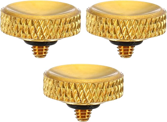 PATIKIL Camera Shutter Button, 3 Pack Soft Shutter Release Button Pure Copper Camera Button Carved Suitable for Nikon for Fujifilm for Leica DSLR/SLR Camera, Golden by PATIKIL
