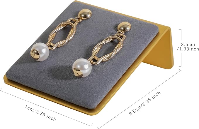 Velvet earrings holder for girls, Grey earring organizer board, Gold earring stand display for selling【Grey】 - Image 4