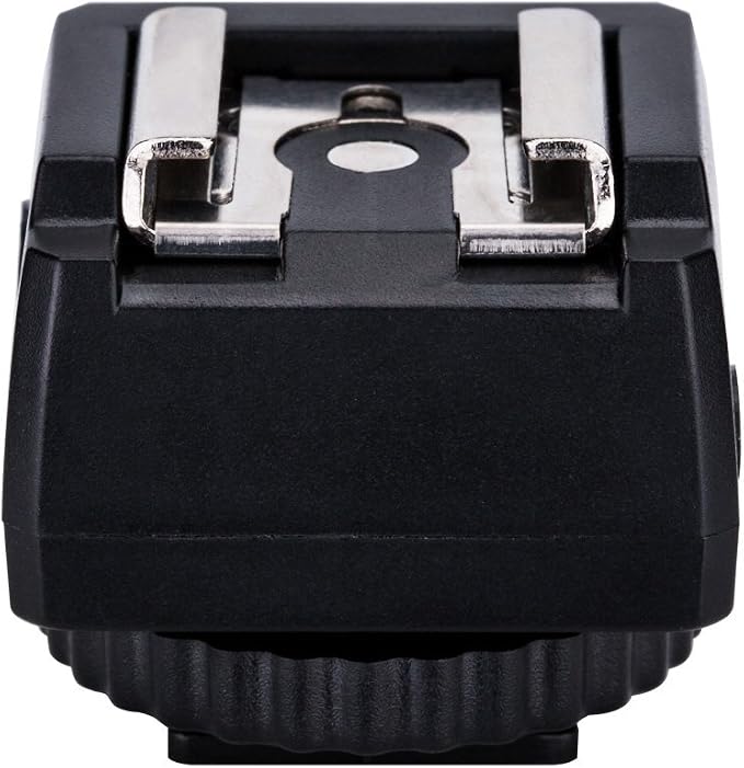 JJC Standard Flash Hot Shoe Adapter with Extra PC Sync Port & 3.5mm Port | for Connecting DSLR Cameras to Additional Off-Camera Flash, Studio Light, Strobes or Other Accessories by JJC