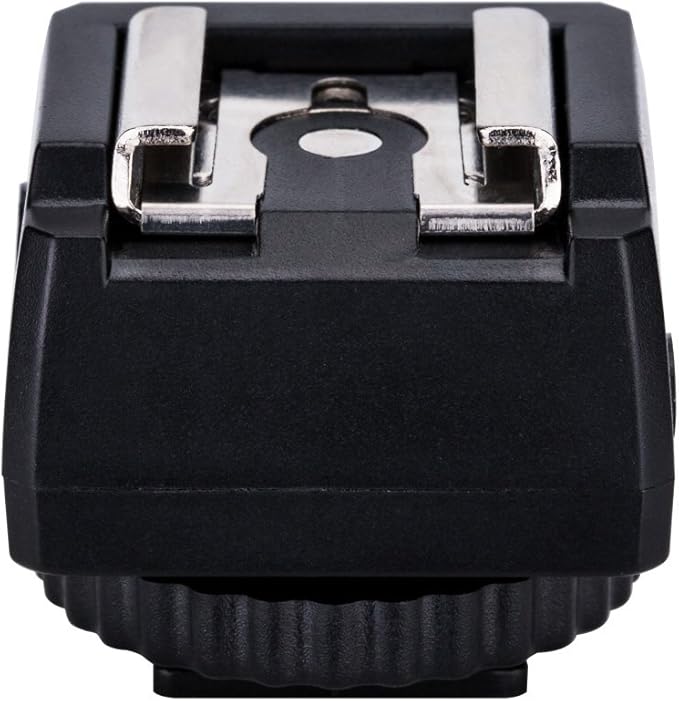 JJC Standard Hot Shoe Adapter with PC Sync Connection Port & 3.5mm Port | for Connecting Cameras to Additional Off-Camera Flash, Studio Ligh, Cold Shoe Foot and 1/4"-20 Tripod Hole on the Bottom by JJC