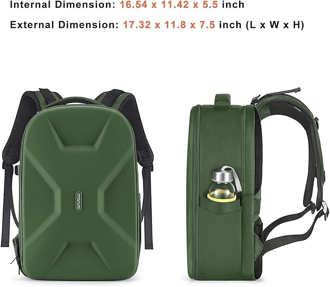 MOSISO Camera Backpack, DSLR/SLR/Mirrorless Photography Camera Bag | 15-16 inch Waterproof Hardshell Case with Tripod Holder&Laptop Compartment Compatible with Canon/Nikon/Sony, Army Green - Image 7