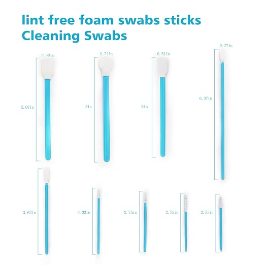 Lint-Free Foam Swab Sticks (9 Types 33 Pcs), Foam Tip Cleaning Swab Kit for Optical Instruments, Camera Lenses, Electronic Equipment, Car Detailing, Inkjet Printer Print Heads - Image 2