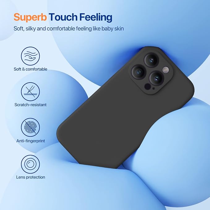 Miracase Silicone & Magnetic for iPhone 14 Pro Case, Dark Black | Compatible with MagSafe, Soft Microfiber Lining, Premium Silicone Cover Shockproof Drop Protection Phone Case for 14 Pro - Image 3