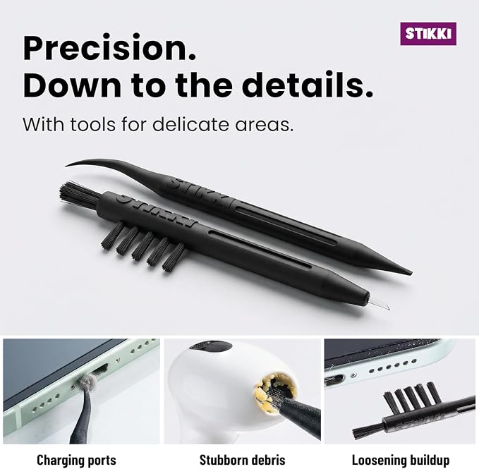 STIKKI Cleaning Putty & Precision Tools - Earbud, Port & Phone Cleaning Kit | Compatible with iPhone & AirPod, Putty for Phone Speaker & Electronics, USB-C Charging Port Cleaner Tool, Leaves No Residue - Image 6