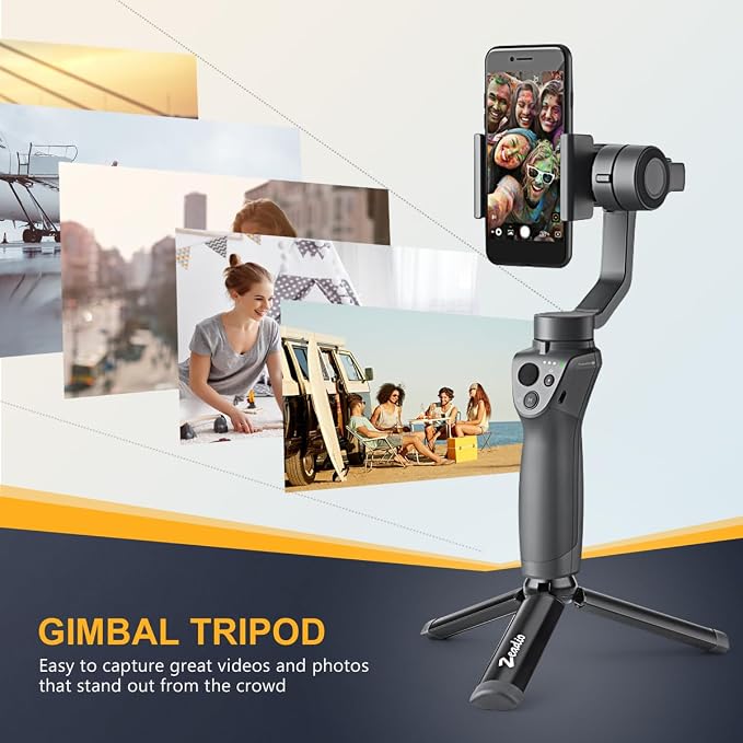 Zeadio Metal Mini Tripod, Desktop Tabletop Stand Compact Tripod for Smooth 4, Osmo Mobile, Vimble 2, Gimbal Handle Grip Stabilizer and All Cameras - Image 3