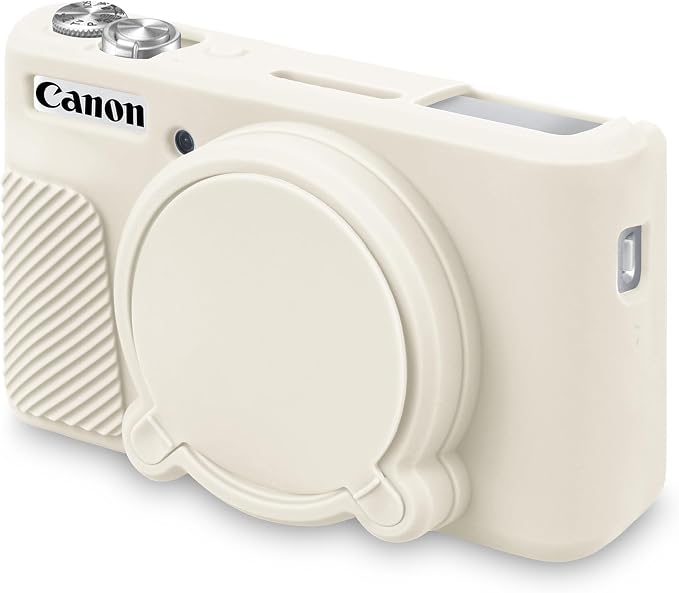BOVKE Silicone Camera Case for Canon PowerShot SX740 / SX730 Digital Camera, SX740 HS Soft Protective Case Cover Rubber Camera Slim Fit Sleeve with Removable Lens Cover, Mist White by BOVKE