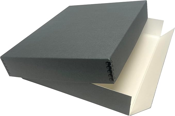 Lineco Museum Archival Storage Box, Drop Front, 14.75x18.75x3 in, Gray | Acid-Free with Metal Edge, Preserves Picture Longevity, Organize Photos, Newspapers, Prints, Documents, Crafts, DIY by Lineco