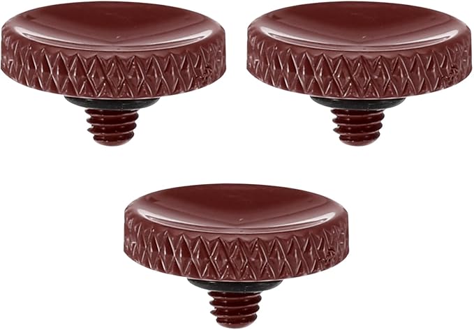 PATIKIL Camera Shutter Button, 3 Pack Soft Shutter Release Button Pure Copper Camera Button Knurled Suitable for Nikon for Fujifilm for Leica DSLR/SLR Camera, Dark Red by PATIKIL