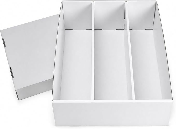 RLAVBL 1 Pack Trading Card Storage Box, Cardboard Card Boxes 2700 Count | 12 Dividers, for Sports, MTG, TCG, Toploader, 3 Row by RLAVBL