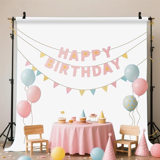 White Photo Backdrop for Photoshoot Background Photography 7x10ft | Polyester, Portrait Product Professional Fashion Shoot, Festival Celebrations - Image 2