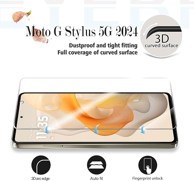 Moto G Stylus 5G-2024 HD Clear Tempered Glass Screen Protector + Camera Lens Protectors, [2+2 Pack] [Case Friendly] [Anti-Glare] [Bubble-Free] Screen Protector For Moto G Stylus 5G-2024 - Image 3