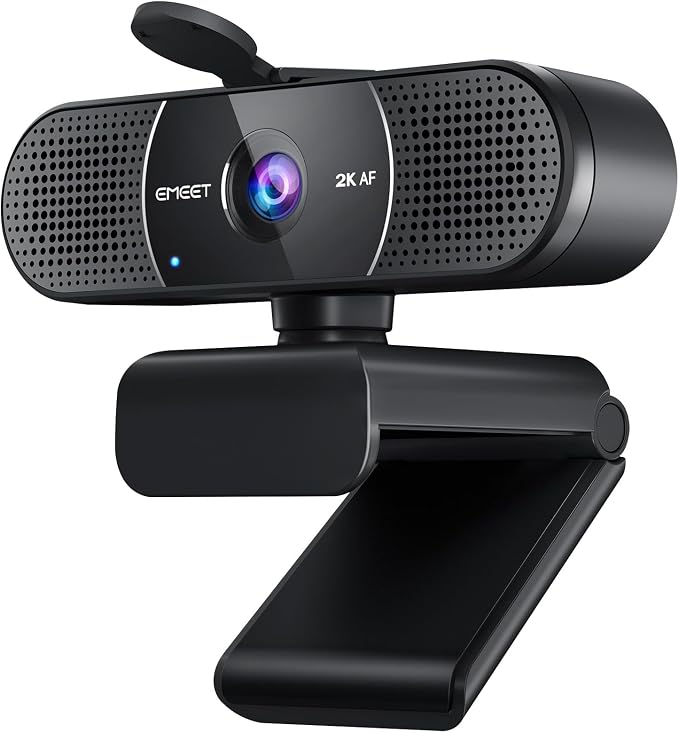 EMEET C960 2K Webcam with Microphone, PDAF, 2 Omnidirectional Mics | Streaming Camera with Privacy Cover, Plug&Play USB Webcam for Calls/Conference, Zoom/Skype/YouTube, Laptop/Desktop by EMEET