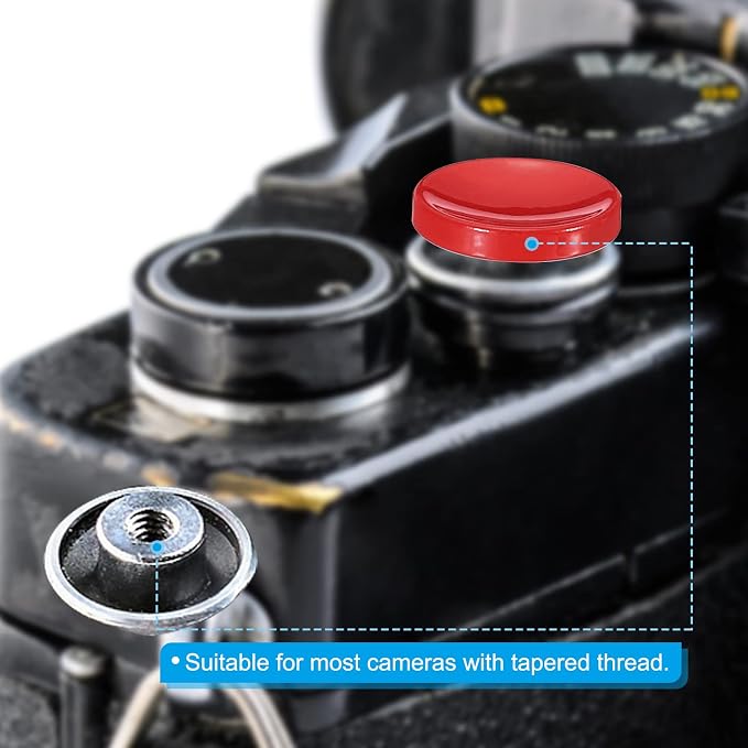 PATIKIL Camera Shutter Button, 2 Pack Soft Shutter Release Button Pure Copper Camera Button Concave, for Nikon for Fujifilm for Leica Black/Orange - Image 5