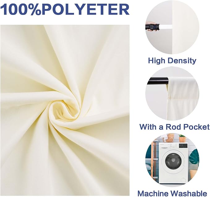 GFCC 10FTx10FT Ivory Backdrop Background for Photography Photoshoot | Non-Reflective, Polyester Curtain, Easy Hang, Multipurpose Screen for Studio Photo Booth, Video Recording, Portrait, Party - Image 4