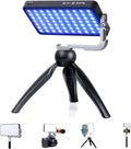 G2 Pocket RGB Camera Light,Built-in 7200mAh Rechargeable Battery 360°Full Color Gamut 9 Light Effects,2600-10000K LED Video Light Panel with Aluminum Alloy Body, Adjustable Tripod Stand by IVISII
