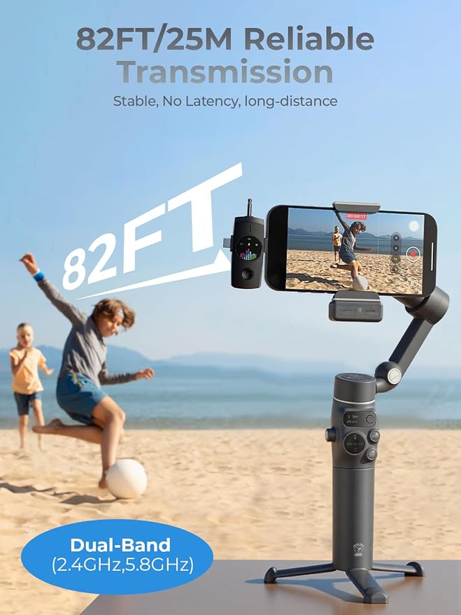 3-in-1 Wireless Microphone:20H Battery, 80ft | Microphone for iPhone & Android - DSP 3-Mode Noise Cancelling for Vloggers & Creators, No Dead Battery - Image 8