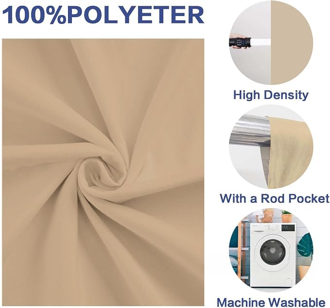 Beige Photo Backdrop Professional Photography Background Fabric 8x10ft | Seamless Design eliminates Wrinkle Portrait Photography Wedding Dark Theme Decorations - Image 4