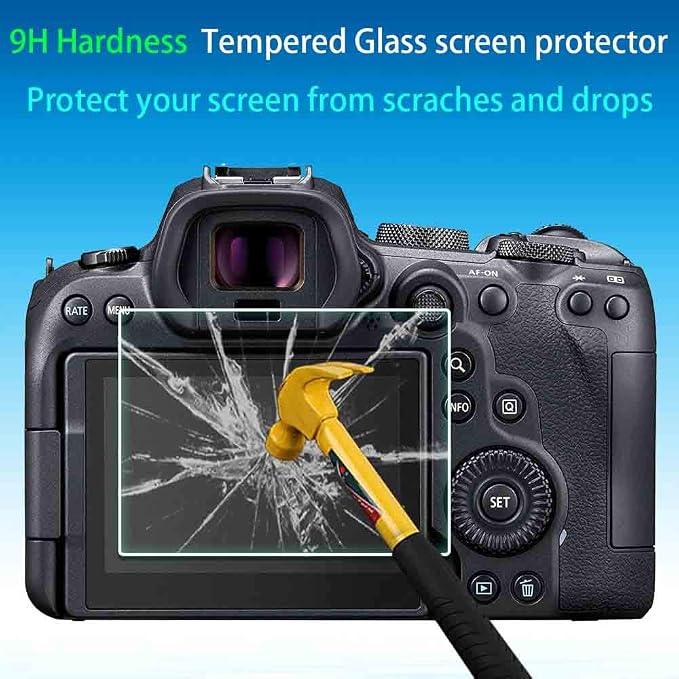 ULBTER Screen Protector for Canon EOS R7/R6 Mark III II I EOS R6 V [3 Pack] | Tempered Glass for EOS R6 V RV EOS R6 EOS R6V 9H EOSR6 EOSR7 0.3mm 9H Hardness Anti-Scrach Anti-Bubble - Image 3