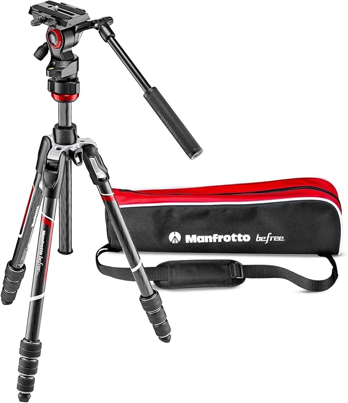 Manfrotto Befree Live, Travel Video Tripod, Carbon Fiber with Twist Lock with MVH400AH Fluid Head for DSLR, Mirrorless, Compact and Video Cameras Up to 4 kg | Twist Lock with MVH400AH Fluid Head for DSLR, Cameras Up to 4 kg by Unknown