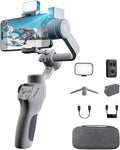 Capture5 Gimbal Stabilizer for Smartphone, Magnetic AI Tracker Fill Light Remote Control 500g Payload, 3-Axis Phone Gimbal for Android & iPhone 16 15 Pro Max for Video Recording（Gray） by FUNSNAP