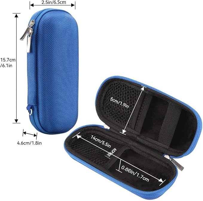 AGPTEK Carrying Case, EVA Zipper Carrying Hard Case Cover for MP3 Players | Storage Holder for Digital Voice Recorders, 3D Printing Pen, USB Cable, Earphones, Memory Cards, U Disk (Blue) - Image 3