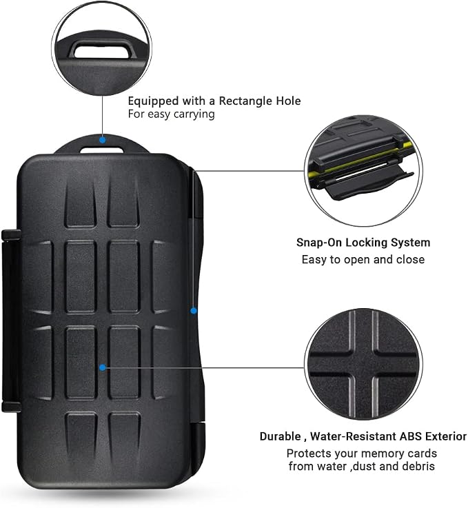 JJC 7 Slots Memory Card Case Holder for 3 XQD/Cfexpress Type-B & 4 SD Cards | Card Box Organizer, Water-Resistant, Shockproof, Nikon Z8 Z9 Z6III Z6II Z7II Z6 Z7 D850 D500 D4 D5 D6 Fuji XH2 XH2S GFX100 II - Image 3