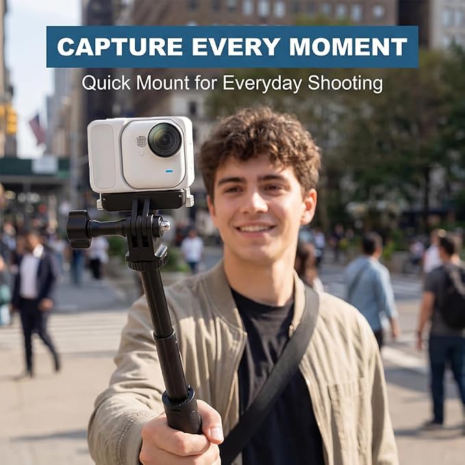 Magnetic Quick Release Mount for Insta360 GO Ultra Accessories, Adjustable Angle Dual‑Prong Adapter with 1/4" Threaded Port for Tripod & Mounts - Image 4