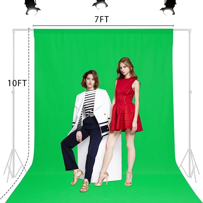 TRLYC Green Photography Backdrops 7x10 FT Seamless Background for Studio | Green Backdrop for Photoshoot Video Backgrounds Screen Party Wrinkle-free Polyester Non-Glare Rod Pocket Easy Setup - Image 4