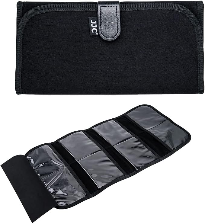 JJC 8 Pockets Lens Filter Case for Circular or Square Filters up to 82mm | Folding Filter Pouch Wallet Holder Case For 49mm 52mm 55mm 58mm 62mm 67mm 72mm 77mm 82mm Filter by JJC