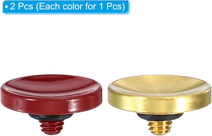PATIKIL Camera Shutter Button, 2 Pack Soft Shutter Release Button Pure Copper Camera Button Concave, for Nikon for Fujifilm for Leica Dark Red/Golden - Image 3