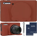 Camera Case for Canon PowerShot SX740/ SX730 Digital Camera, SX740 HS Case | Soft Silicone Protective Case Removable Lens Cover, Comes with 2 Screen Protectors and 1 Wrist Strap. (Brown) by SZHSYJY