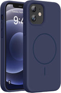 Miracase Magnetic for iPhone 12 Case/iPhone 12 Pro Case, Dark Blue | Compatible with MagSafe, Anti-Scratch Microfiber Lining, Premium Silicone Shockproof Drop Protection Phone Case for 12/12 Pro by Miracase