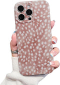 Cute Phone Case for iPhone 16 Pro Max Case Fawn Deer Print | Camera Lens Protection,Slim Shockproof TPU,Chic Trendy Aesthetic Girly Cover for Women Men by XQAGU