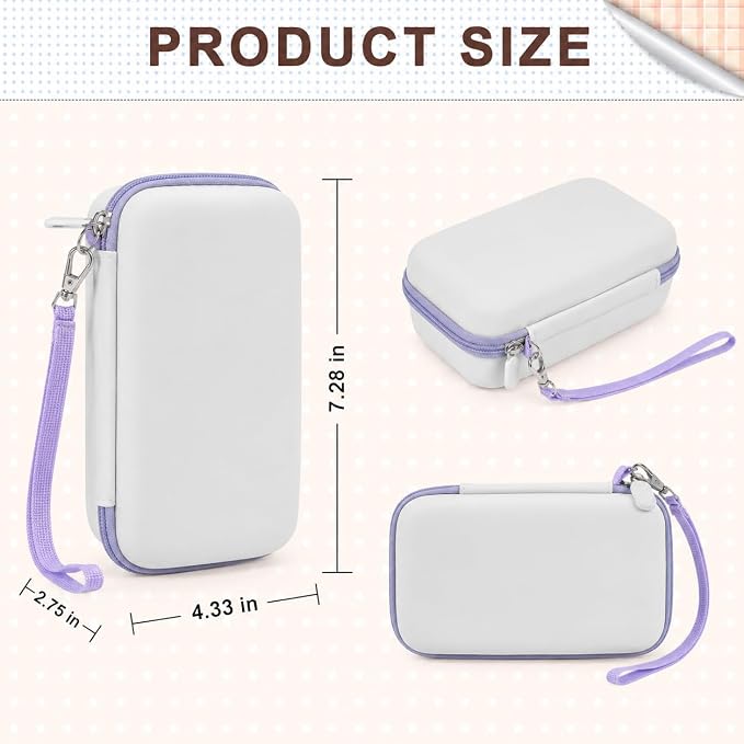 Kids Instant Print Camera Case for DYLANTO for ESOXOFFORE Cameras | Portable Digital Camera Case Organizer for ETIKEZ for YTETCN for DUDUDRAGON with Pocket for Accessories (Box Only)-White - Image 8