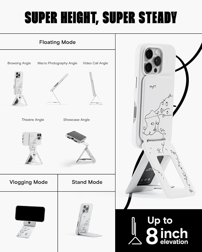 MOFT Phone Tripod Stand x Tombogo, Selfie Stick for iPhone, Mulit-Angle | Pocket Size | Strong Magnets l MOVAS Leather | Magsafe Compatible | Easy to Charge | Stylish |For Content Creators - Image 5