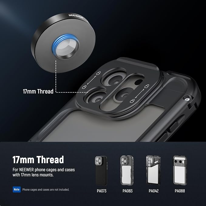 NEEWER 37mm Spiral Halo Prism Filter with Phone Clip, K9 Crystal Glass Effect Filter, Phone Camera Lens Accessories for 17mm Threaded Backplate Cage Case Compatible with iPhone Samsung Android, FL-100 - Image 7
