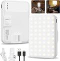 Selfie Light, LED Camera Light Video Lights 60 LED 2200mAh Rechargeable Phone Light 7 Modes, 10-Level Brightness, Portable Clip on Light for Phone/Tablet/Laptop White by Hagibis
