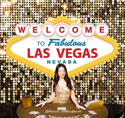 Welcome to Las Vegas Party Photography Backdrops 7x5ft Fabulous Casino Poker Movie Themed Photo Background Vintage Costume Dress-up Birthday Prom Ceremony Baby Shower Banner Supplies Props Vinyl - Image 4