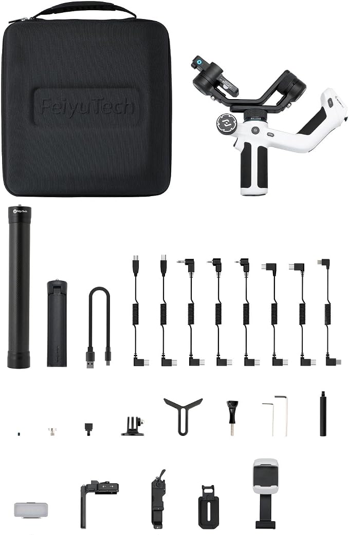 FeiyuTech SCORP Mini 2 Combo Camera Gimbal with Built-in AI Tracking | All-in-one 3-axis gimbal with gesture control, touchscreen and quick release for cameras, action cams and smartphones,White - Image 7